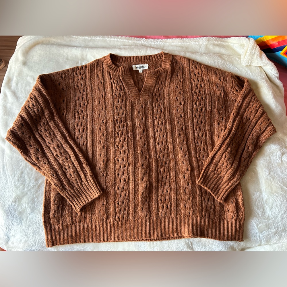 Haptics by holy harper woman sweater color brown size 1X - Picture 1 of 5